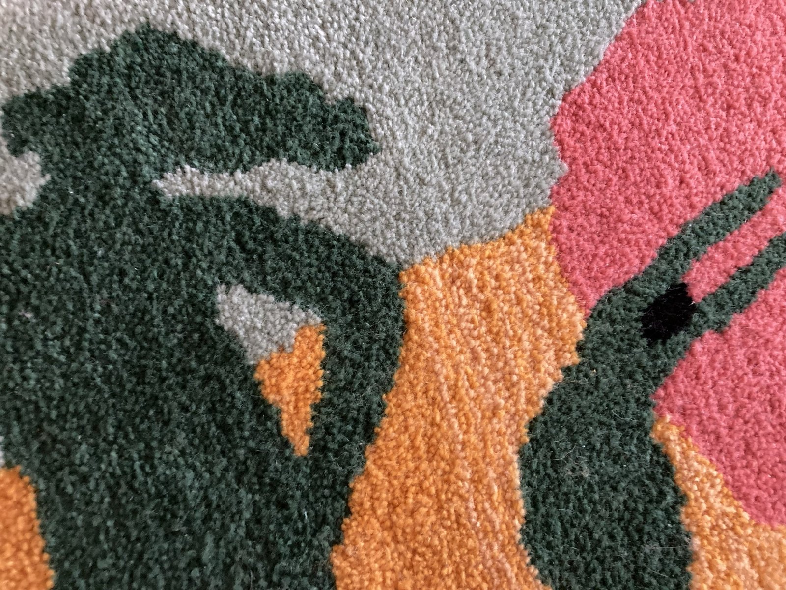 Detail van getuft textielwerk